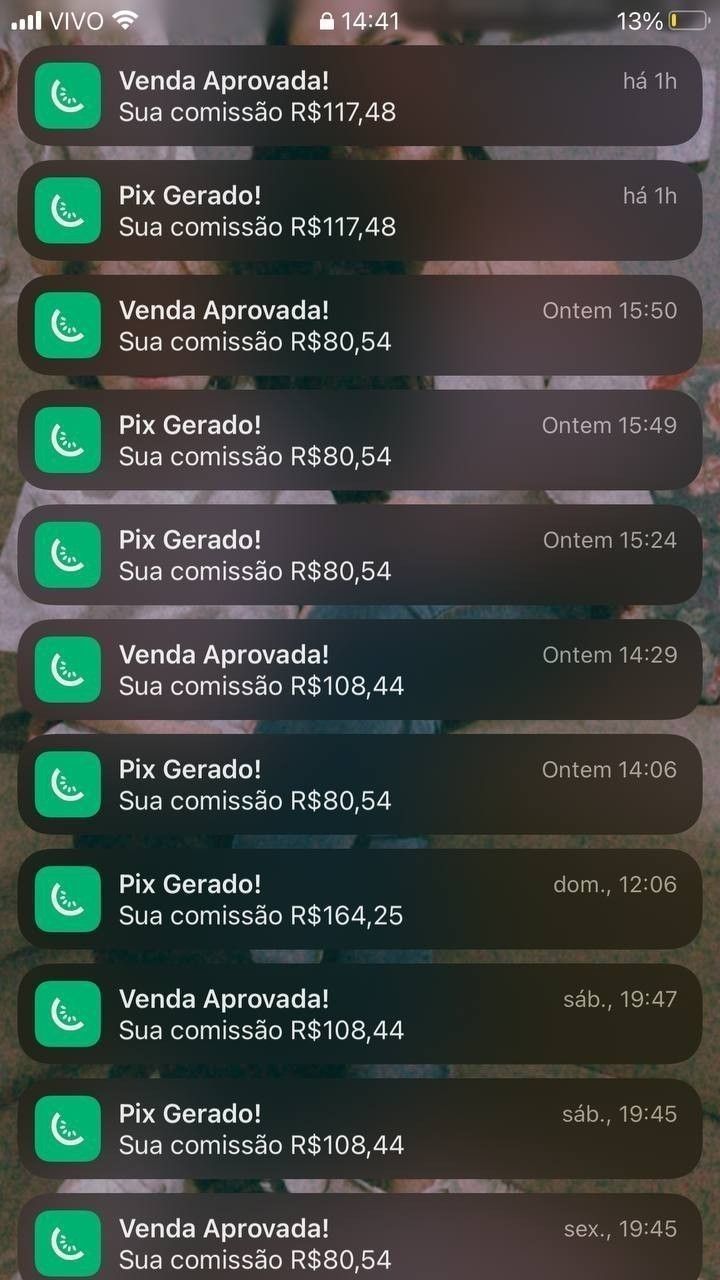 Registro de vendas obtidas por aluno do método